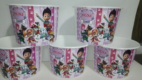 Balde de Pipoca 1,5l Personalizado Patrulha Canina