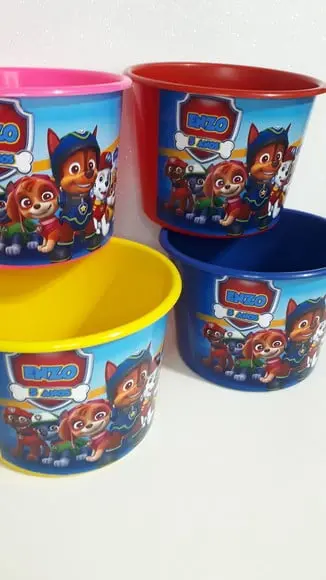 Balde de Pipoca 1,5l Personalizado Patrulha Canina