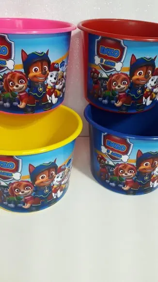 Balde de Pipoca 1,5l Personalizado Patrulha Canina