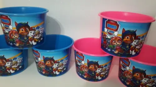 Balde de Pipoca 1,5l Personalizado Patrulha Canina