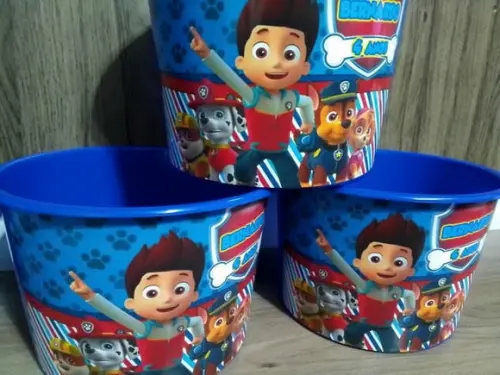 Balde de Pipoca 1,5l Personalizado Patrulha Canina
