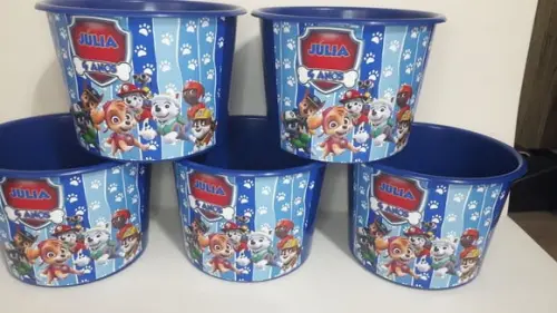 Balde de Pipoca 1,5l Personalizado Patrulha Canina