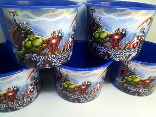 Balde de Pipoca 1,5l Tema Vingadores Super Heróis