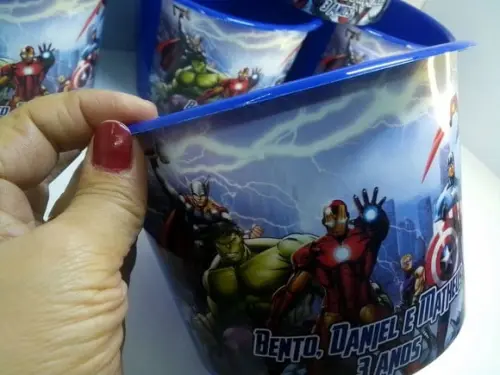 Balde de Pipoca 1,5l Tema Vingadores Super Heróis