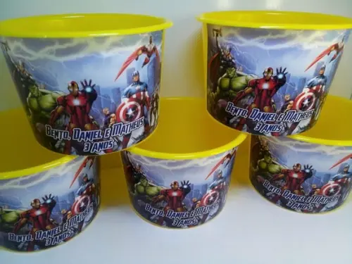 Balde de Pipoca 1,5l Tema Vingadores Super Heróis