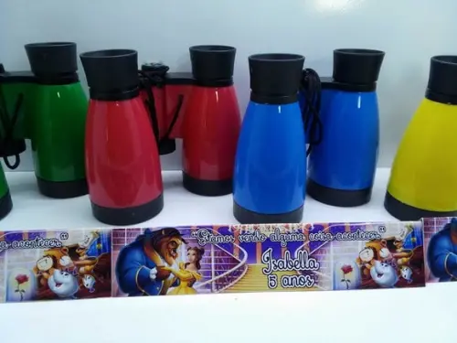 Binoculo de Plástico Colorido Tema a Bela e a Fera