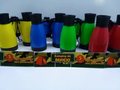 Binoculo de Plástico Colorido Tema Acampamento