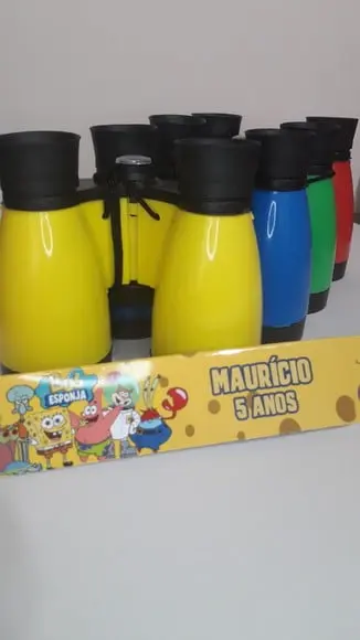 Binóculo de Plástico Colorido Zoom de 4 Vezes Bob Esponja