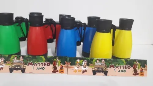 Binóculo de Plástico Colorido Zoom de 4 Vezes Mickey Safari