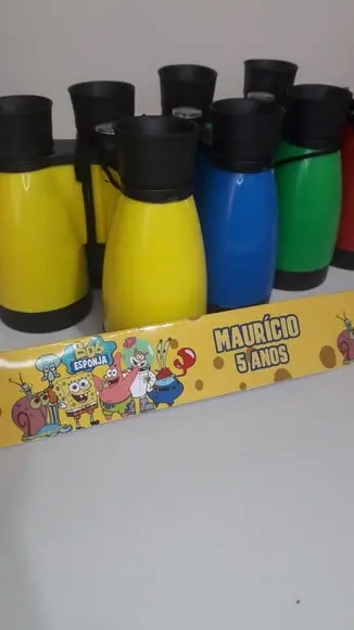 Binóculo de Plástico Colorido Zoom de 4 Vezes Bob Esponja