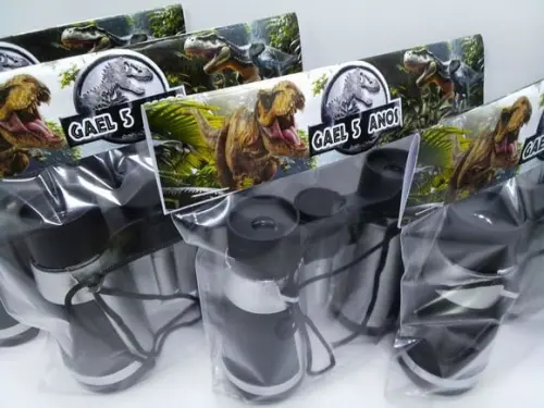 Binoculo Prata Tema Dinossauro