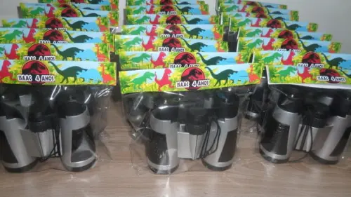 Binoculo Prata Tema Dinossauro