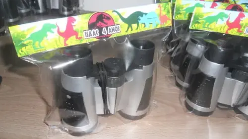 Binoculo Prata Tema Dinossauro