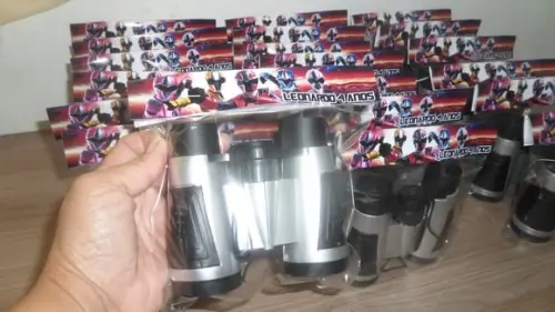 Binoculo Prata Tema Power Rangers