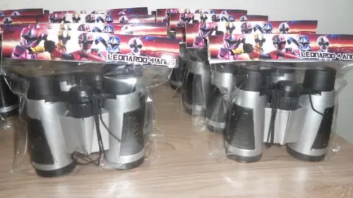 Binoculo Prata Tema Power Rangers