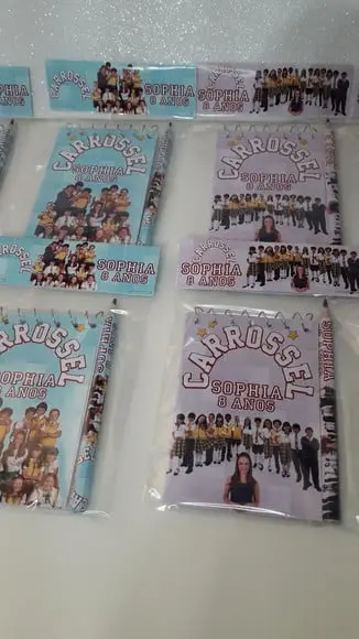 Bloquinho Mini Lápis + Lapela Tema Carrossel