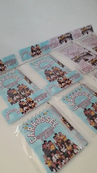 Bloquinho Mini Lápis + Lapela Tema Carrossel