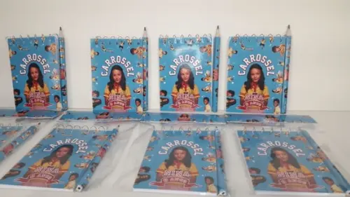 Bloquinho Mini Lápis + Lapela Tema Carrossel