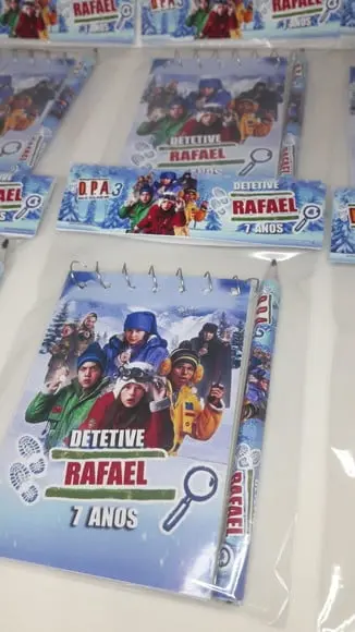 Bloquinho Mini Lápis + Lapela Tema Detetive