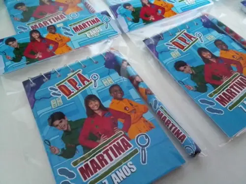 Bloquinho Mini Lápis + Lapela Tema Detetives do Predio Azul