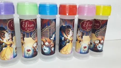Bolhas de Sabão Personalizado Bela e a Fera
