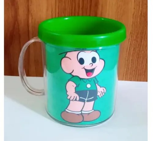 Caneca Acrilica para Foto Tampa de Rosquear Turma da Monica