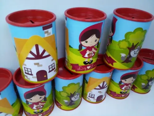 Cofre de Papelão Personalizado Tema Chapeuzinho Vermelho