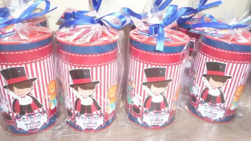 Cofre de Papelão Personalizado Tema Circo