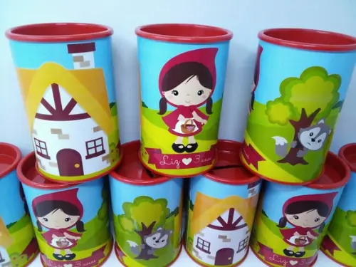 Cofre de Papelão Personalizado Tema Chapeuzinho Vermelho