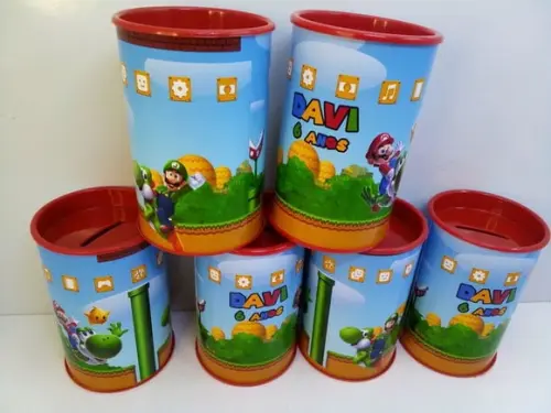 Cofre de Papelão Personalizado Tema Super Mário