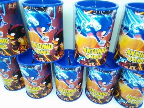 Cofre de Papelão Personalizado Tema Sonic