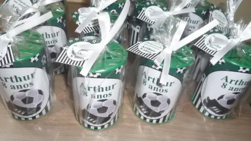 Cofre de Papelão Tampa Colorida Tema Futebol
