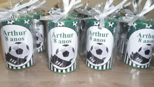 Cofre de Papelão Tampa Colorida Tema Futebol