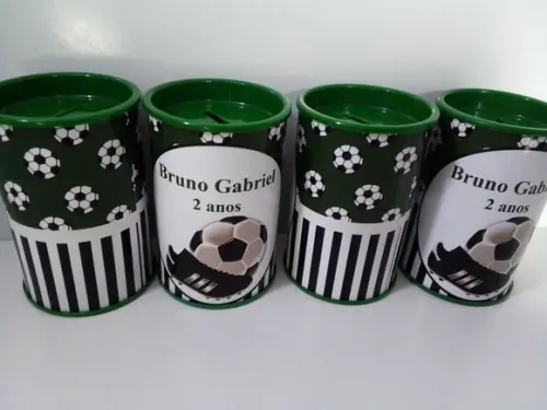 Cofre de Papelão Tampa Colorida Tema Futebol