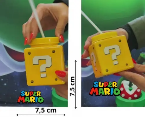 Copo com Tampa e Canudo Super Mário 450 ml