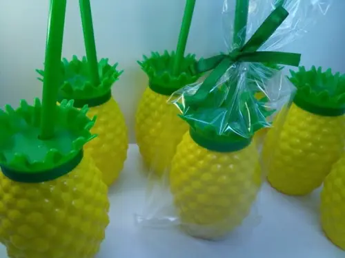 Copo com Tampa e Canudo para Drink Festa Tropical