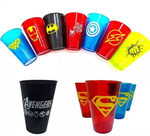 Copo Personalizado Heróis Lembrancinha 450ml Med. 13cm