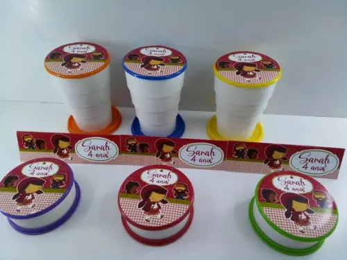 Copo Retratil ou Copo Sanfonado Tema Chapeuzinho Vermelho