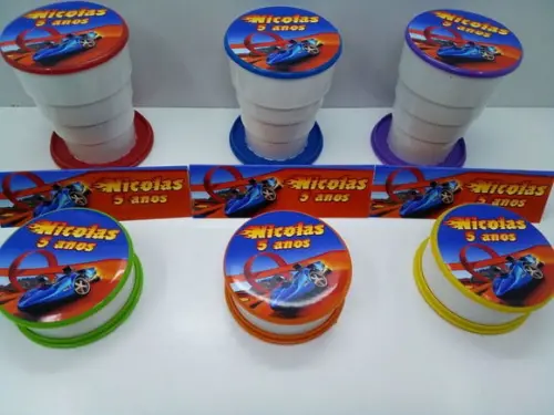 Copo Retratil ou Copo Sanfonado Tema Hot Wheels