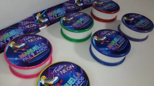 Copo Retratil ou Copo Sanfonado Tema Festa Neon
