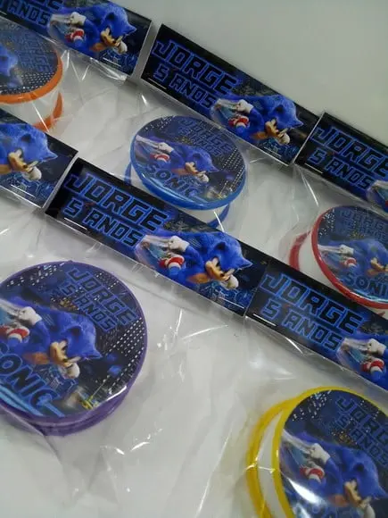 Copo Retratil ou Copo Sanfonado Tema Sonic