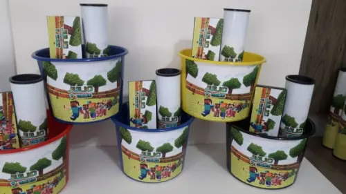 Kit Balde de Pipoca + Domino + Pega Varetas Minicraft