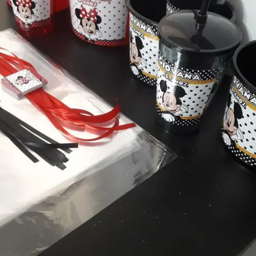 Kit Balde de Pipoca de 1,5 Litro + Copo Tampa e Canudo 500ml