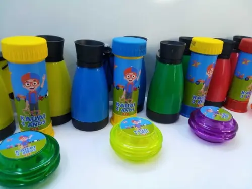 Kit Binoculo + Bolha Dr Sabão + Ioiô Tema Blippi