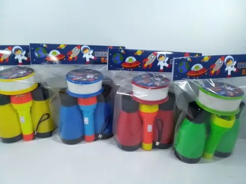 Kit Binoculo + Copo Retratil Cores Sortidas + Lanternas