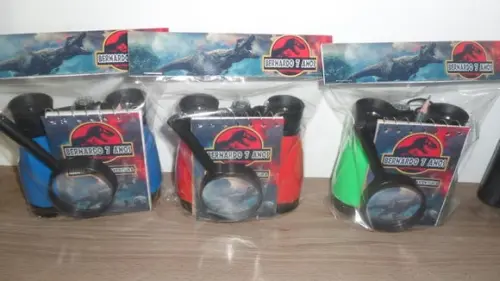 Kit Binoculo + Lanterna + Lupa + Bloquinho + Mini Lápis