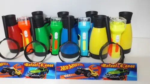 Kit Binoculo + Lanterna + Lupa Personalizado Hot Wheels