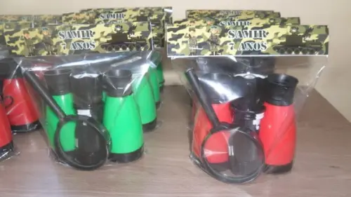 Kit Binoculo + Lanterna + Lupa Personalizado Tema Exercito