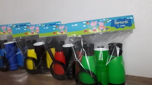 Kit Binoculo + Lanterna + Lupa Personalizado Tema Pig