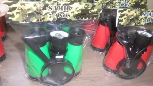 Kit Binoculo + Lanterna + Lupa Personalizado Tema Exercito